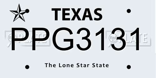 PPG3131 Texas License Plate
