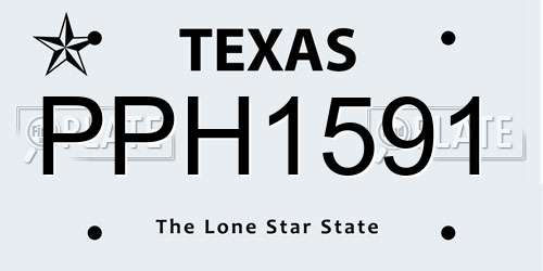 PPH1591 Texas License Plate