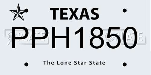 PPH1850 Texas License Plate
