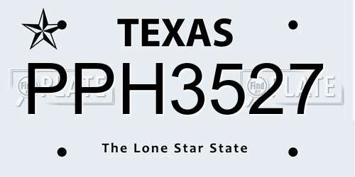 PPH3527 Texas License Plate