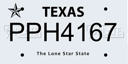 PPH4167 Texas License Plate