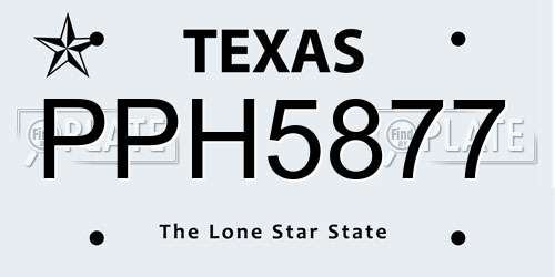 PPH5877 Texas License Plate