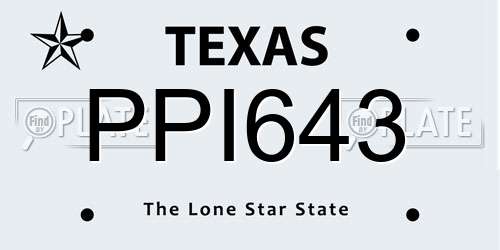 PPI643 Texas License Plate