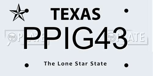 PPIG43 Texas License Plate