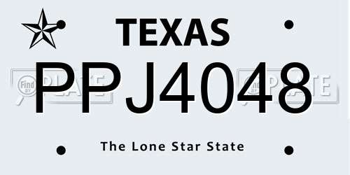PPJ4048 Texas License Plate