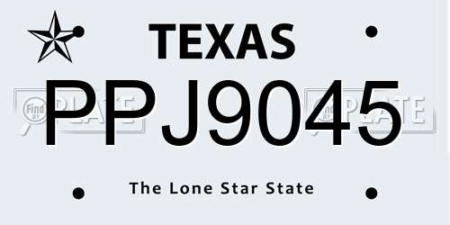 PPJ9045 Texas License Plate