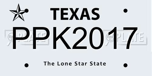 PPK2017 Texas License Plate