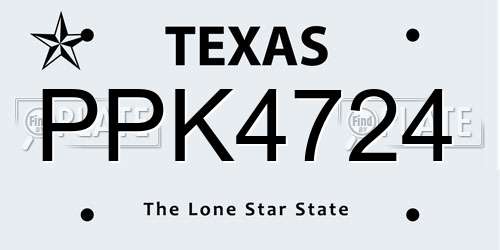 PPK4724 Texas License Plate