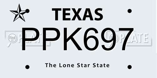 PPK697 Texas License Plate