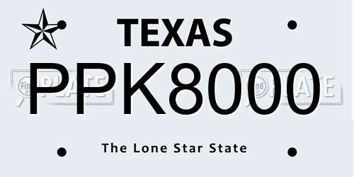 PPK8000 Texas License Plate