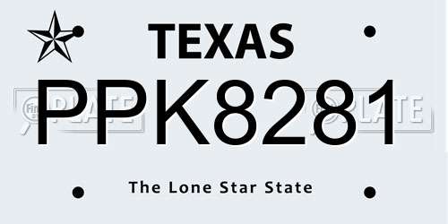 PPK8281 Texas License Plate
