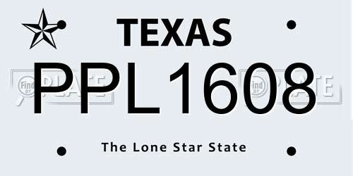 PPL1608 Texas License Plate