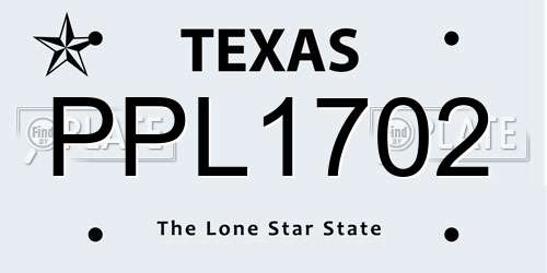 PPL1702 Texas License Plate