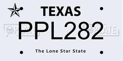 PPL282 Texas License Plate