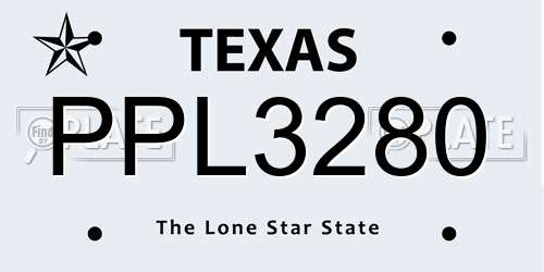 PPL3280 Texas License Plate