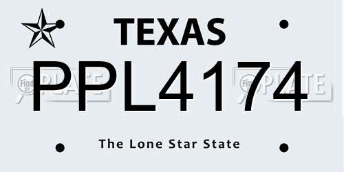 PPL4174 Texas License Plate