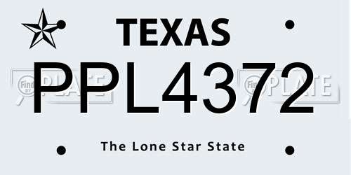 PPL4372 Texas License Plate