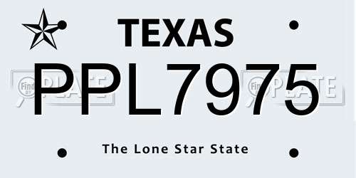 PPL7975 Texas License Plate