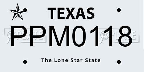 PPM0118 Texas License Plate