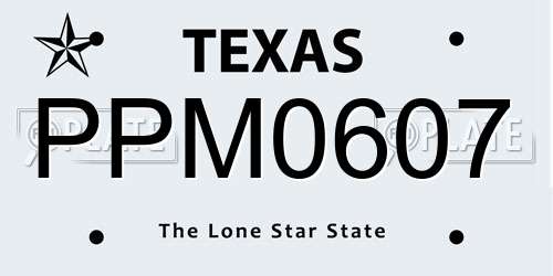 PPM0607 Texas License Plate