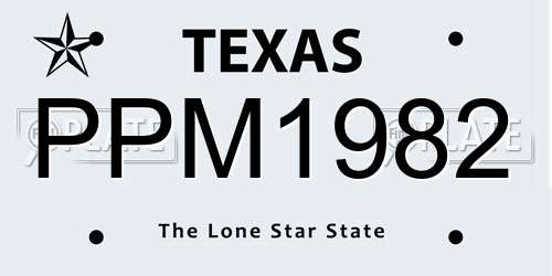 PPM1982 Texas License Plate
