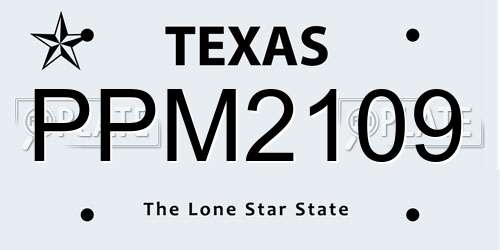 PPM2109 Texas License Plate