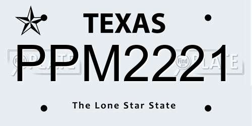 PPM2221 Texas License Plate