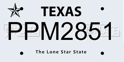 PPM2851 Texas License Plate