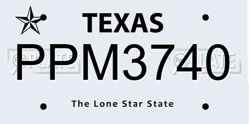 PPM3740 Texas License Plate