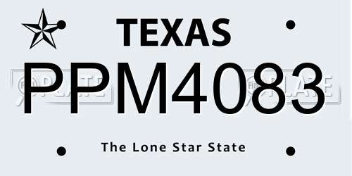 PPM4083 Texas License Plate