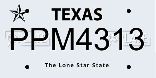PPM4313 Texas License Plate
