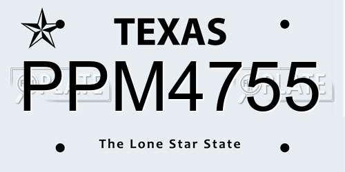 PPM4755 Texas License Plate