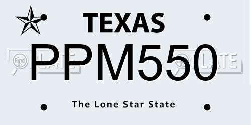 PPM550 Texas License Plate