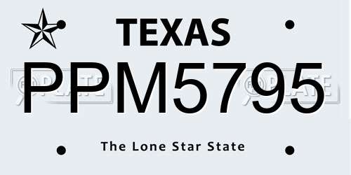 PPM5795 Texas License Plate