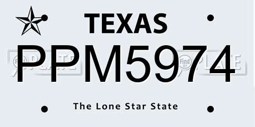PPM5974 Texas License Plate