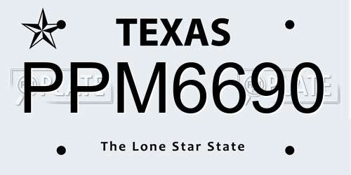 PPM6690 Texas License Plate