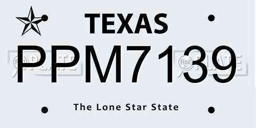 PPM7139 Texas License Plate