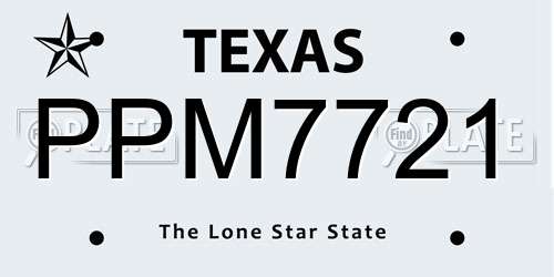 PPM7721 Texas License Plate