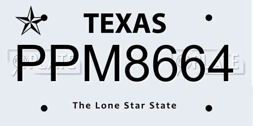 PPM8664 Texas License Plate