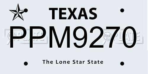 PPM9270 Texas License Plate