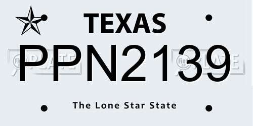 PPN2139 Texas License Plate