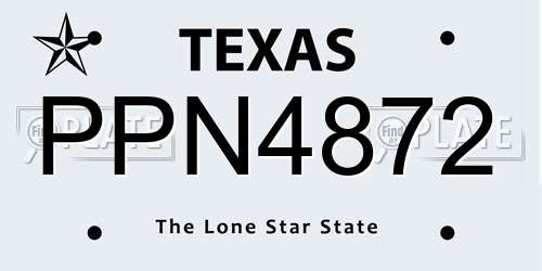 PPN4872 Texas License Plate