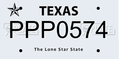 PPP0574 Texas License Plate
