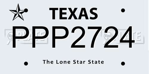 PPP2724 Texas License Plate