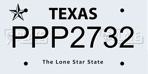 PPP2732 Texas License Plate