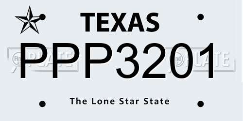 PPP3201 Texas License Plate
