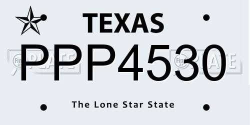 PPP4530 Texas License Plate