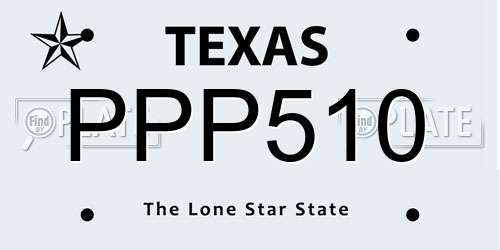 PPP510 Texas License Plate