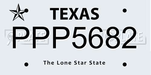 PPP5682 Texas License Plate