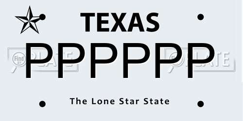 PPPPPP Texas License Plate
